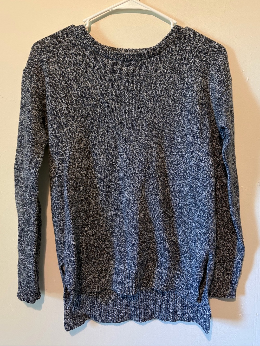 Mango Marled Crewneck Sweater in Charcoal Heather